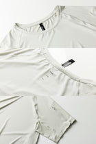The grey cool feeling t-shirt and pants with TECHTEE brand label on a white background
