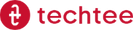 Red 'techtee' logo with a stylized letter 't' on a white background